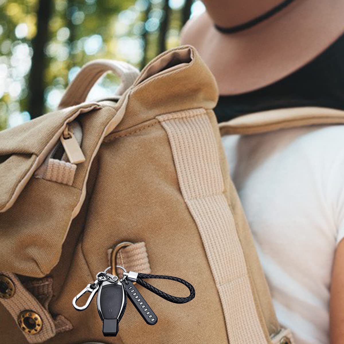 GUSTAVE Keychain Anti Lost Car Keychain with Phone Number Pendant Universal Car Keychain Heavy Duty Alloy Car Keychain with Woven Hand Strap GUSTAVE Keychain Anti Lost Car Keychain with Phone Number Pendant Universal Car Keychain Heavy Duty Alloy Car Keychain with Woven Hand Strap